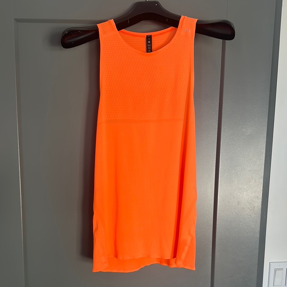 lululemon athletica Orange Sleeveless Tank Top with Crew Neck